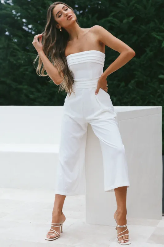Chosen Strapless Wide Leg Jumpsuit White sold by Selfie Leslie