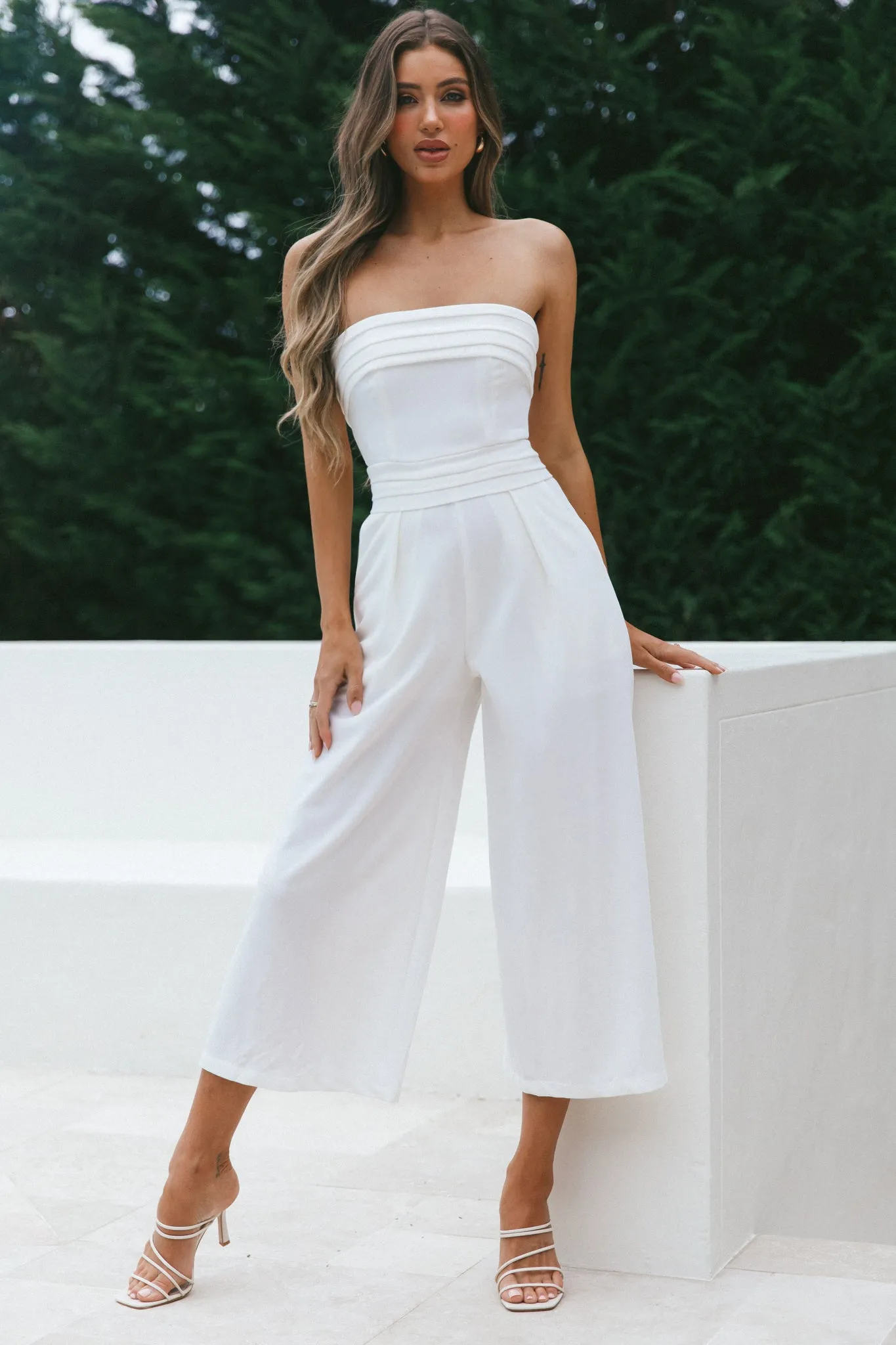 Chosen Strapless Wide Leg Jumpsuit White sold by Selfie Leslie product image thumbnail 2