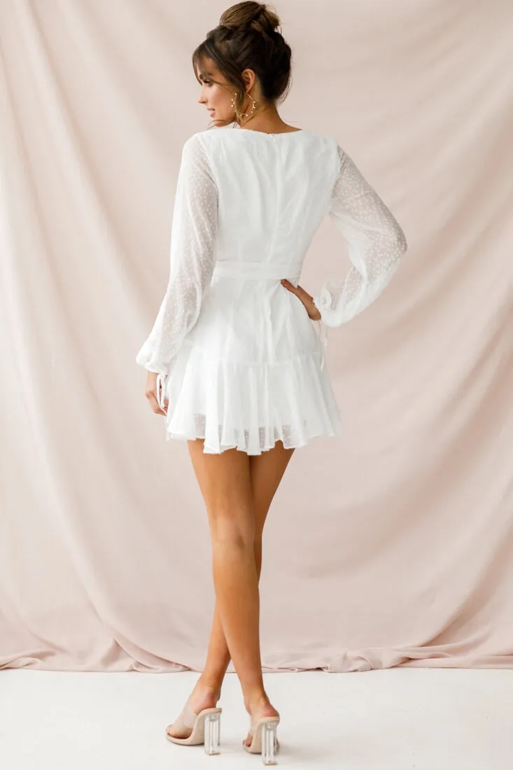 Sheri Hail Spot Chiffon Dress White sold by Selfie Leslie product image thumbnail 4