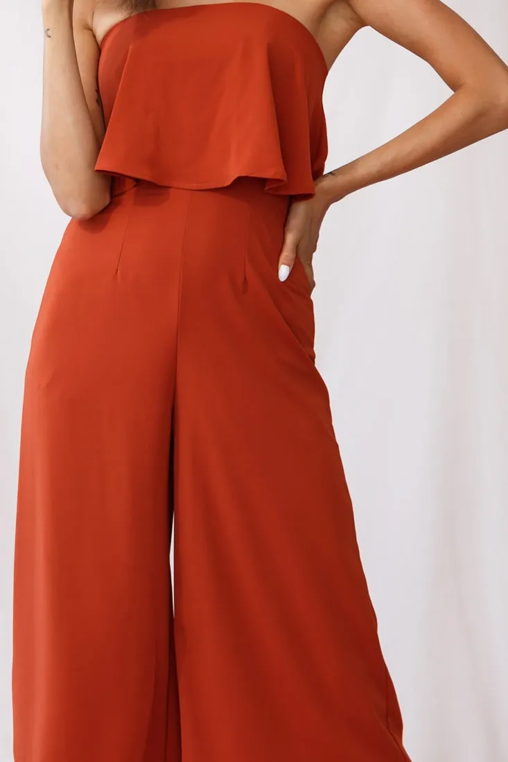 Monserrat Frill Bust Jumpsuit Umber sold by Selfie Leslie product image thumbnail 4