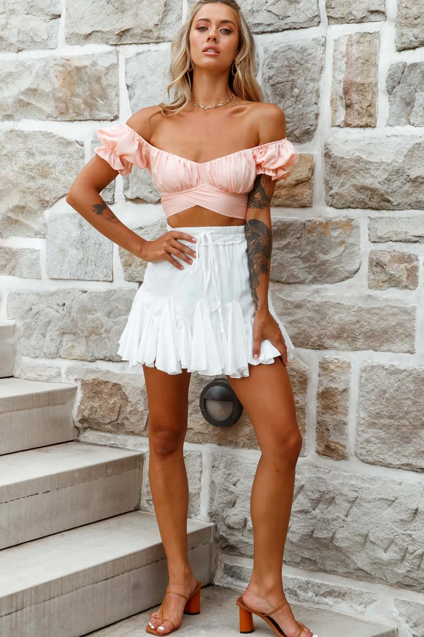 Robyn Pleated Mini Skirt White sold by Selfie Leslie product image thumbnail 5