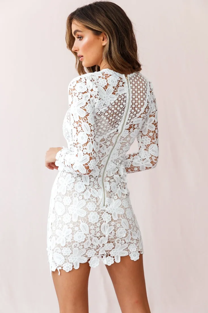 Reinhart Floral Asymmetrical Mesh Dress White sold by Selfie Leslie product image thumbnail 3
