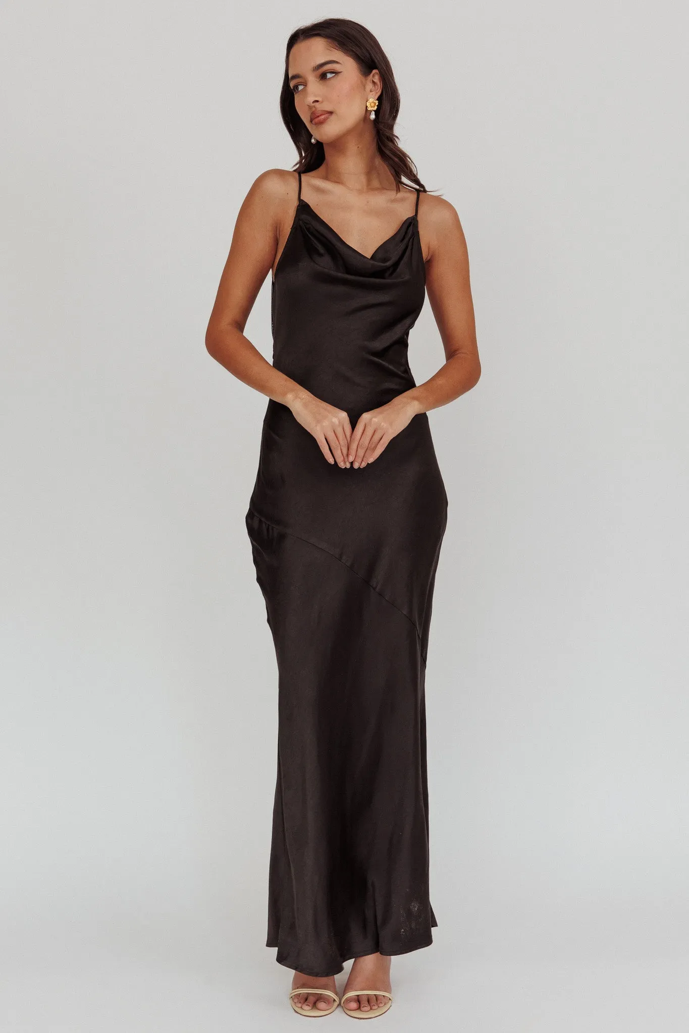 Noreen Cut-Out Back Maxi Dress Black sold by Selfie Leslie