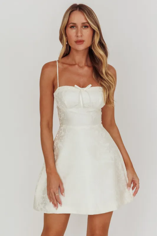 Kyrah Lace-Up Back Mini Dress Cream sold by Selfie Leslie