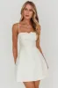 Kyrah Lace-Up Back Mini Dress Cream sold by Selfie Leslie