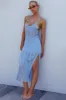 Majorca Sun Crochet Knit Maxi Dress Sky Blue sold by Selfie Leslie