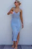 Majorca Sun Crochet Knit Maxi Dress Sky Blue sold by Selfie Leslie