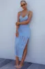 Majorca Sun Crochet Knit Maxi Dress Sky Blue sold by Selfie Leslie