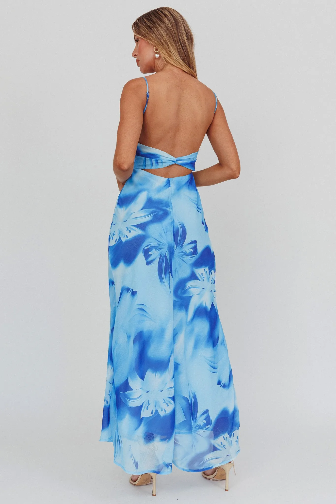 Nerida Low Back Twist Maxi Dress Lily Blue sold by Selfie Leslie product image thumbnail 2