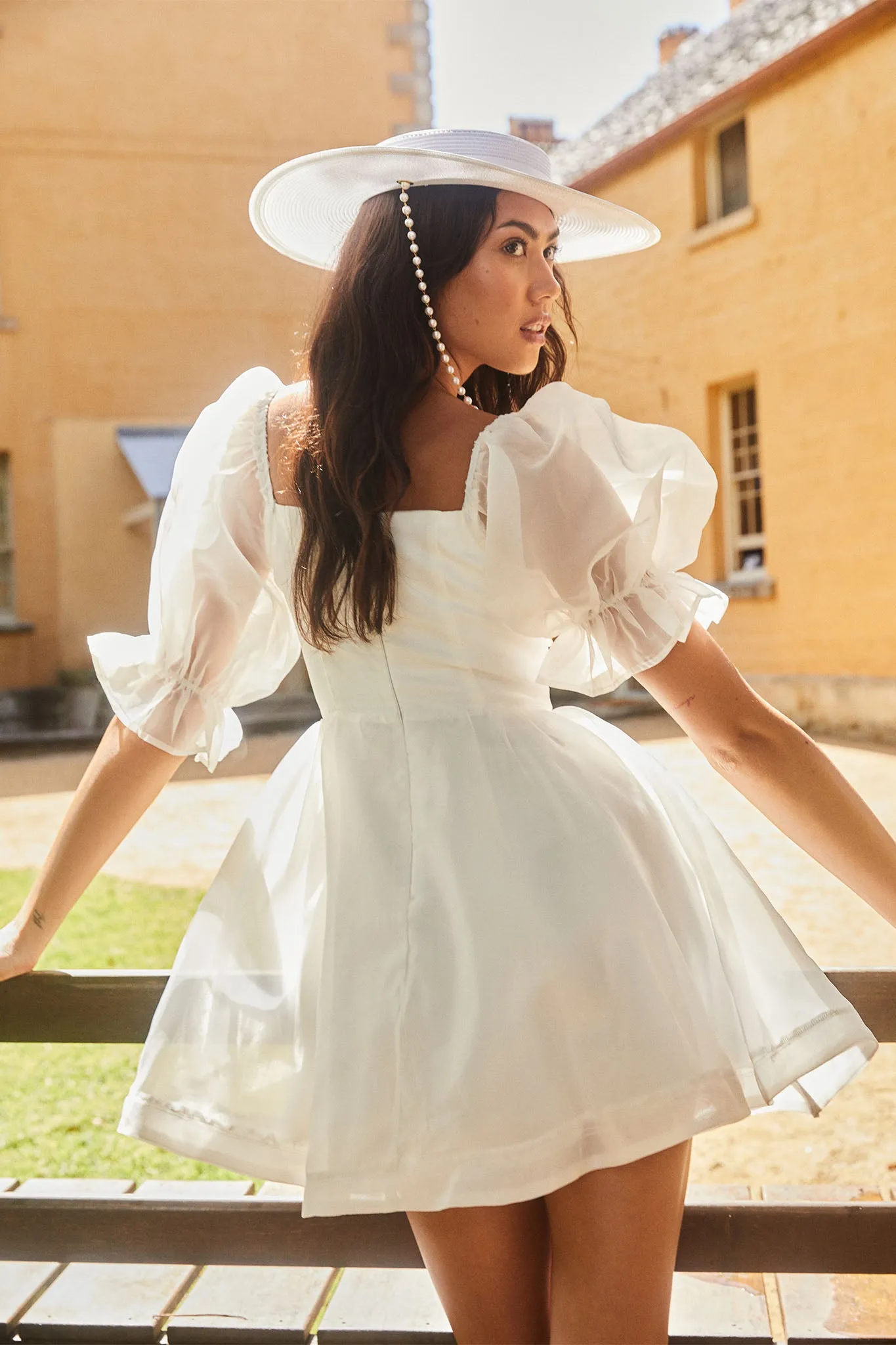 I've Got Sunshine Puff Sleeve Mini Dress White sold by Selfie Leslie product image thumbnail 3