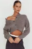 Netherlands Drop Shoulder Crop Cardigan Grey sold by Selfie Leslie