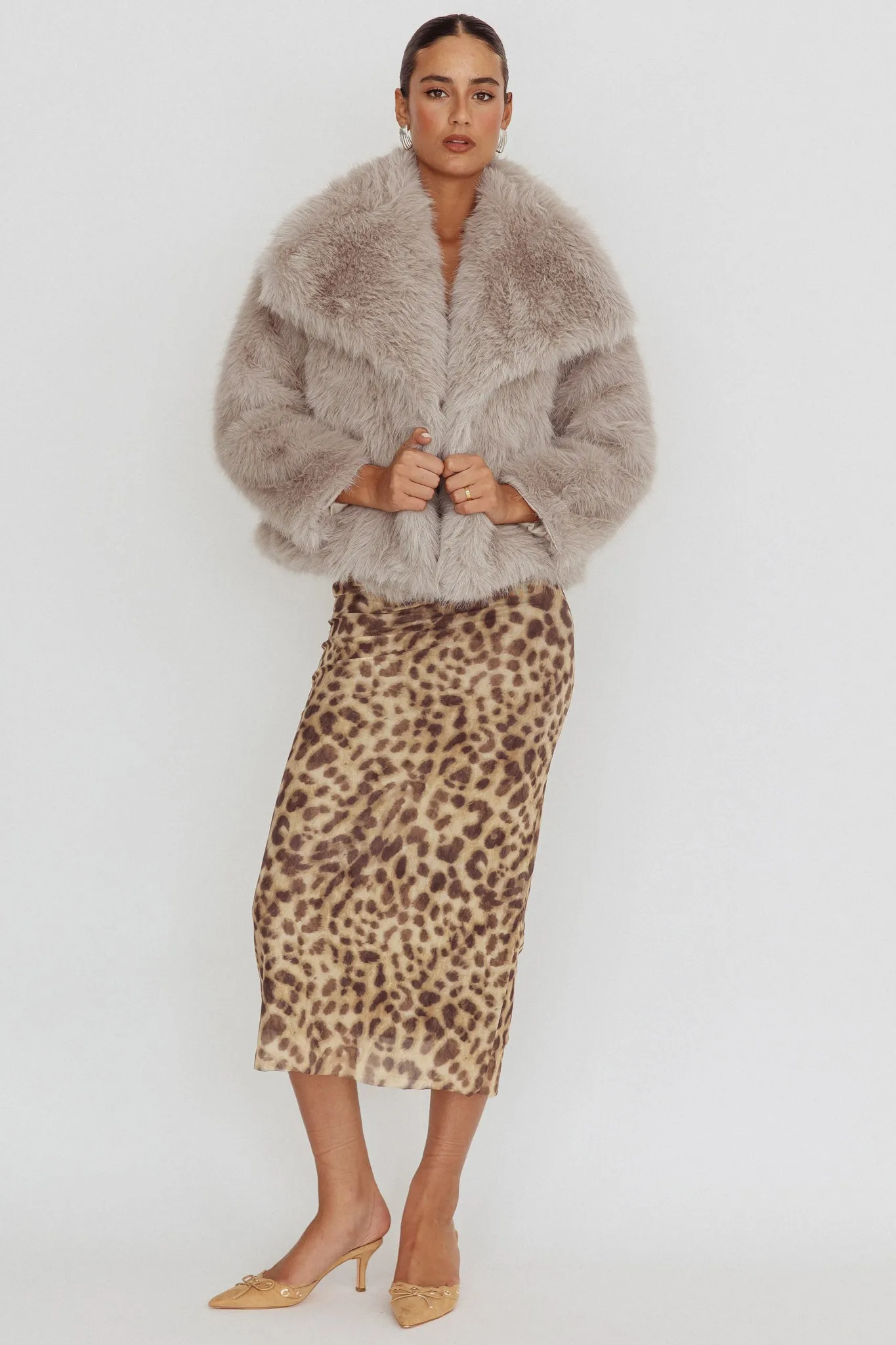Copenhagen Oversized Lapel Fur Jacket Cream sold by Selfie Leslie product image thumbnail 5