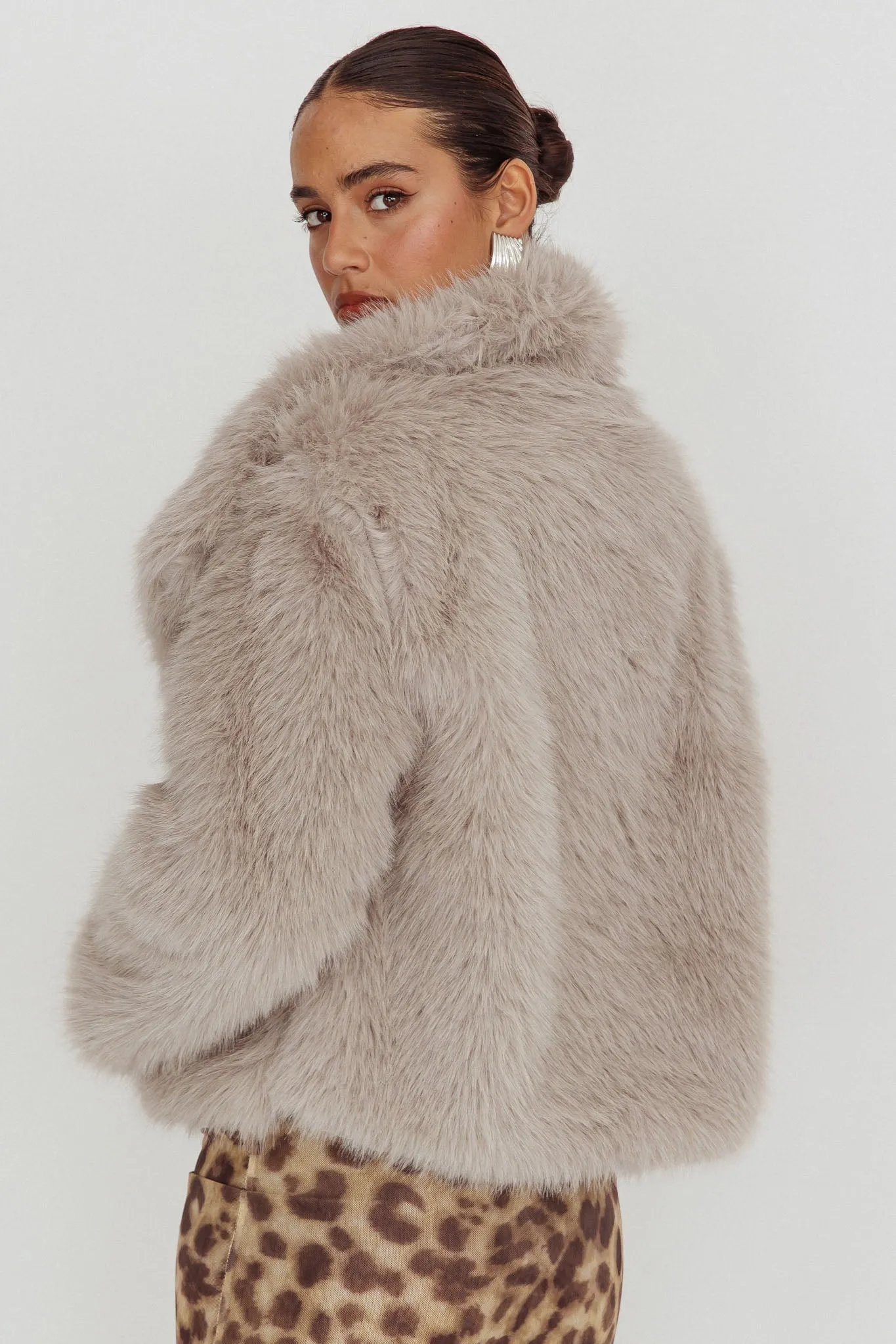 Copenhagen Oversized Lapel Fur Jacket Cream sold by Selfie Leslie product image thumbnail 3