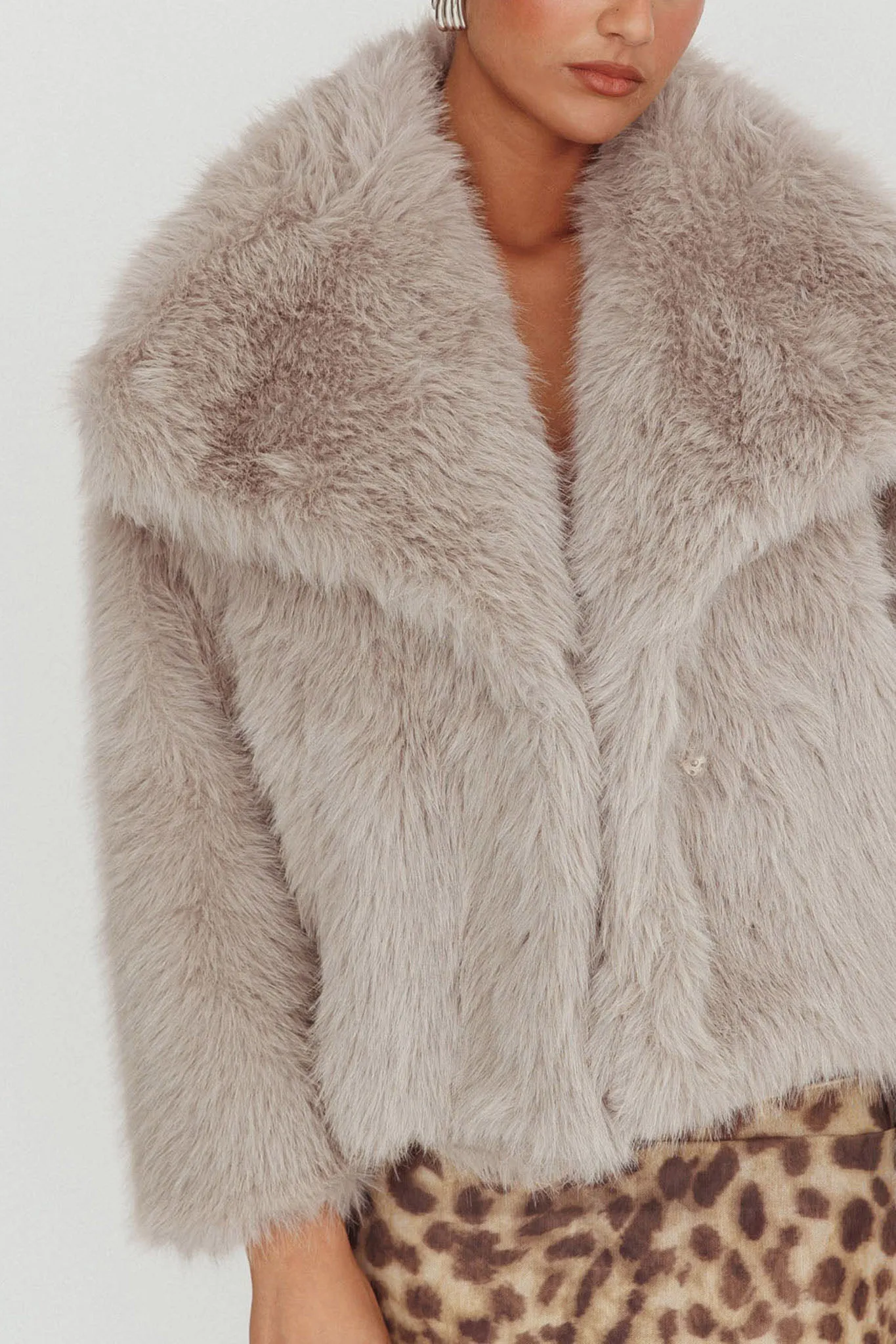 Copenhagen Oversized Lapel Fur Jacket Cream sold by Selfie Leslie product image thumbnail 4
