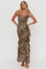 Dreamy Day Ruffle Trim Maxi Dress Leopard sold by Selfie Leslie