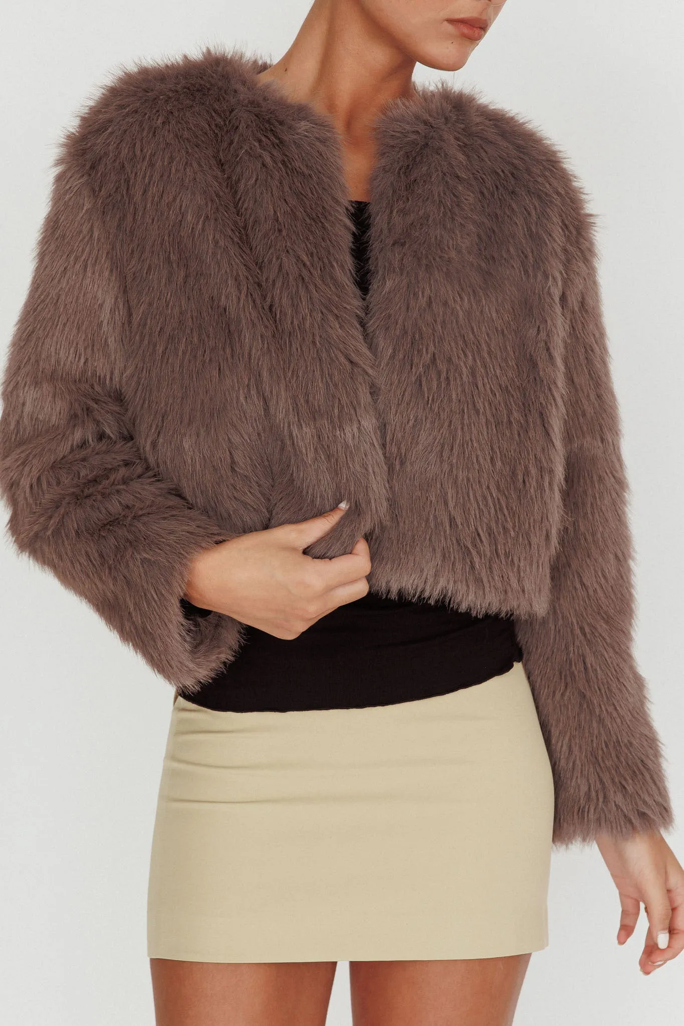 Snow Bunny Faux Fur Jacket Grey sold by Selfie Leslie product image thumbnail 3