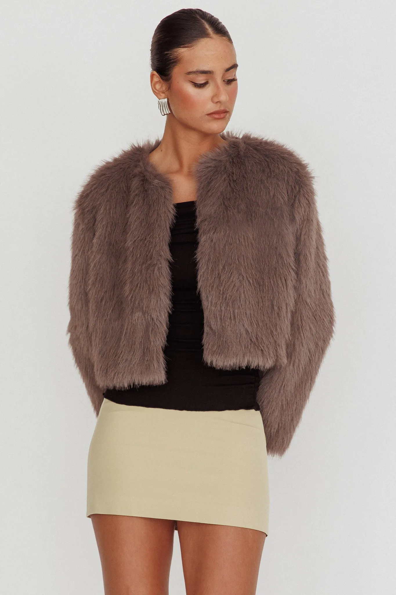 Snow Bunny Faux Fur Jacket Grey sold by Selfie Leslie product image thumbnail 5
