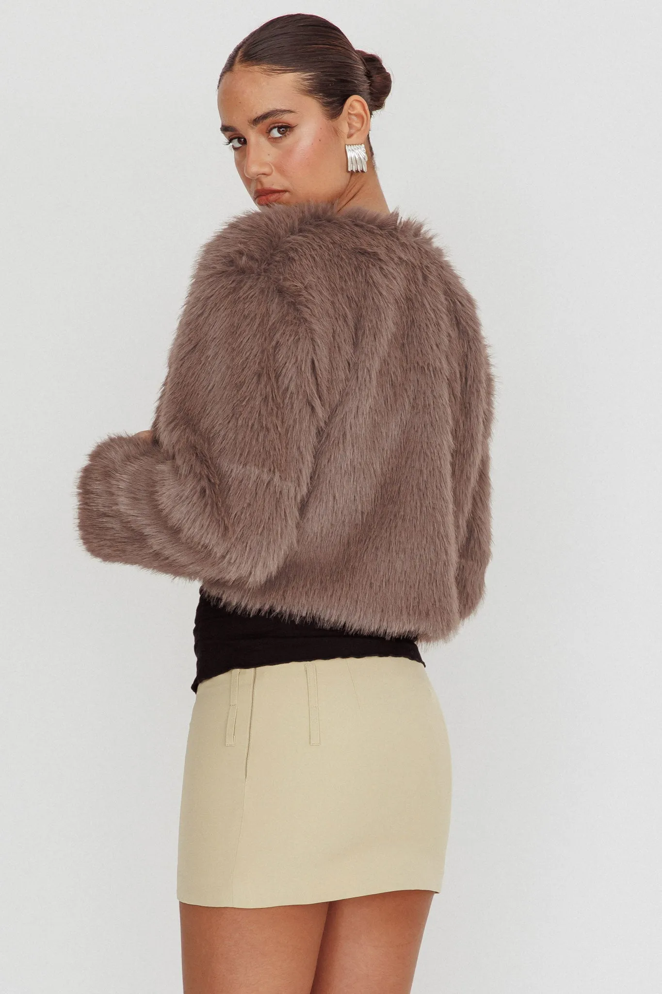 Snow Bunny Faux Fur Jacket Grey sold by Selfie Leslie product image thumbnail 2
