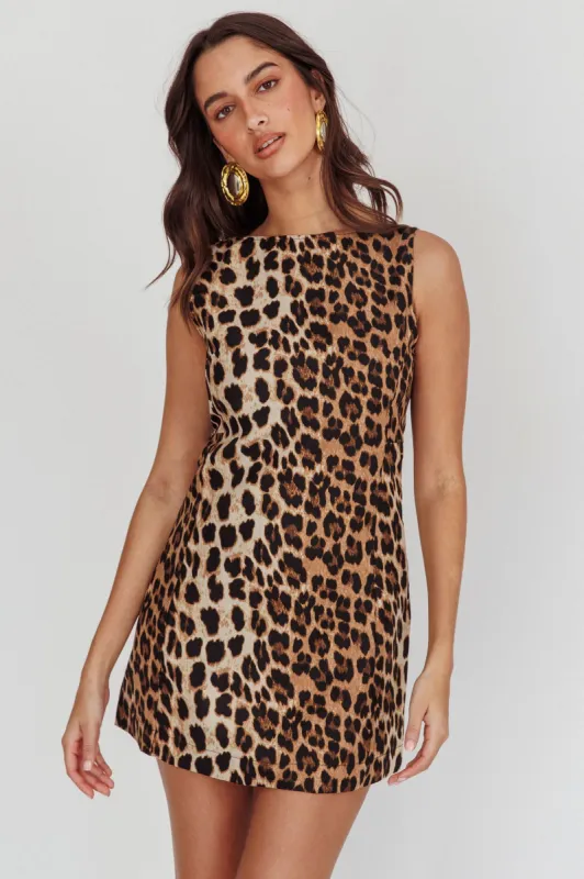 Rhode Island Shift Mini Dress Leopard sold by Selfie Leslie