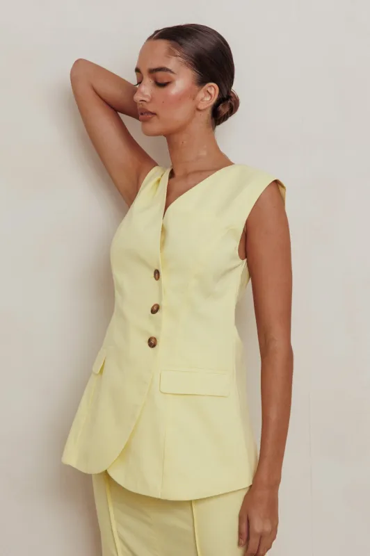 Sweet Treat Sleeveless Top Lemon sold by Selfie Leslie