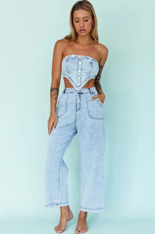 Uptown Wide Leg Pants Denim sold by Selfie Leslie