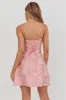 Kyrah Lace-Up Back Mini Dress Floral Pink sold by Selfie Leslie