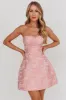 Kyrah Lace-Up Back Mini Dress Floral Pink sold by Selfie Leslie