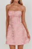 Kyrah Lace-Up Back Mini Dress Floral Pink sold by Selfie Leslie