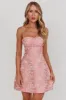 Kyrah Lace-Up Back Mini Dress Floral Pink sold by Selfie Leslie