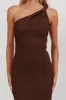 Lingering Love One-Shoulder Twist Maxi Dress Chocolate sold by Selfie Leslie