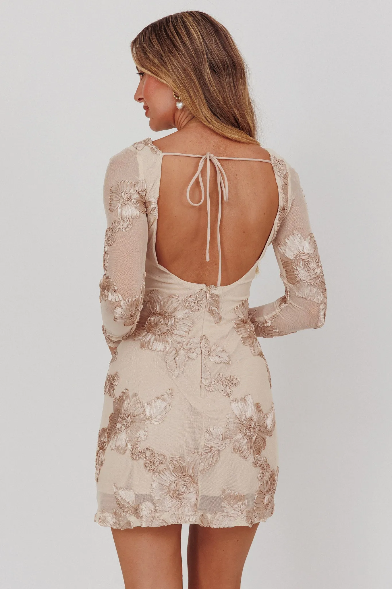 Karma Long Sleeve Scoop Back Dress Embellished Gold sold by Selfie Leslie product image thumbnail 2