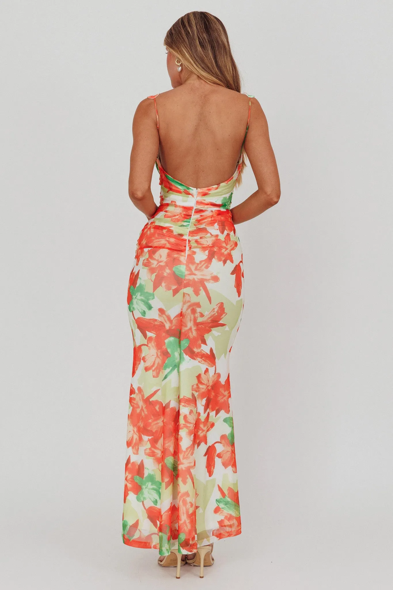 Odelia Sweetheart Mermaid Maxi Dress Print Red sold by Selfie Leslie product image thumbnail 2