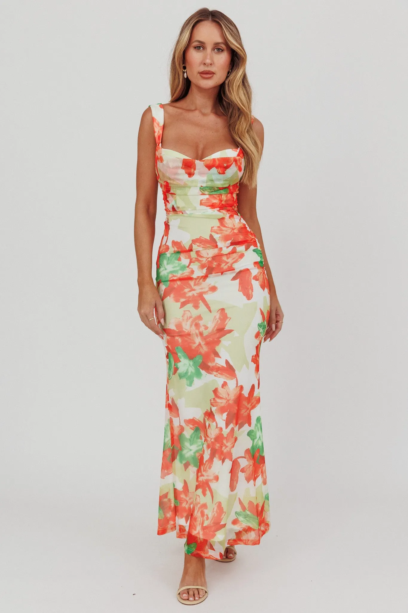 Odelia Sweetheart Mermaid Maxi Dress Print Red sold by Selfie Leslie product image thumbnail 5