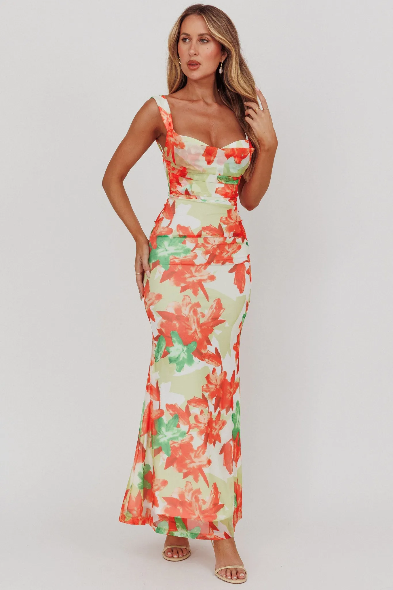 Odelia Sweetheart Mermaid Maxi Dress Print Red sold by Selfie Leslie product image thumbnail 4
