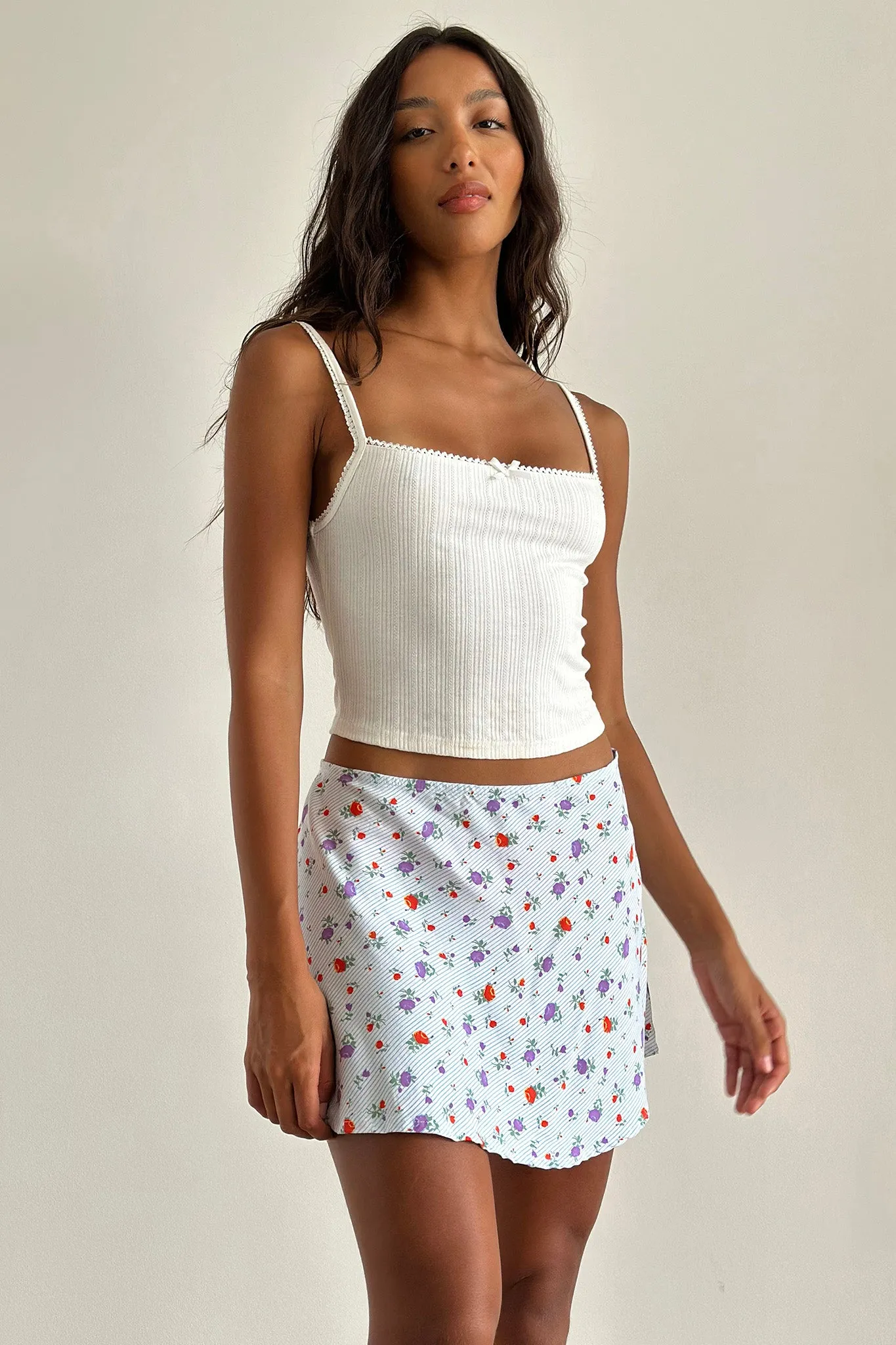 Mckenna Mini Skirt Blue Floral sold by Selfie Leslie product image thumbnail 3