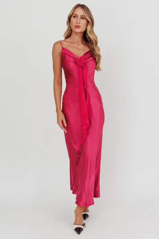 Afterglow Backless Cowl Neck Maxi Dress Berry sold by Selfie Leslie