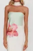 Damsel Reverse Halter Maxi Dress Flower Green sold by Selfie Leslie