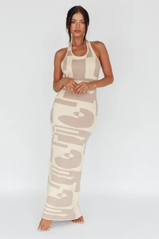 Desert Daze Halterneck Knit Dress Beige sold by Selfie Leslie