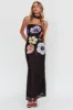 Damsel Reverse Halter Mesh Maxi Dress Flower Black sold by Selfie Leslie