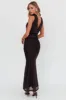 Damsel Reverse Halter Mesh Maxi Dress Flower Black sold by Selfie Leslie