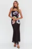 Damsel Reverse Halter Mesh Maxi Dress Flower Black sold by Selfie Leslie