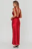 Isabella Satin Backless Maxi Dress Wine sold by Selfie Leslie