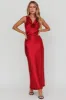 Isabella Satin Backless Maxi Dress Wine sold by Selfie Leslie
