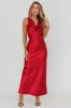 Isabella Satin Backless Maxi Dress Wine sold by Selfie Leslie