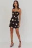 Sian Strapless Sweetheart Mini Dress Flowers Black sold by Selfie Leslie