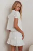 Danessa Frill Hem Pintuck Skirt White sold by Selfie Leslie