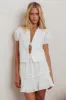 Danessa Frill Hem Pintuck Skirt White sold by Selfie Leslie