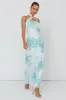 Jacquelynne Halter Cowl Back Maxi Dress Mint sold by Selfie Leslie