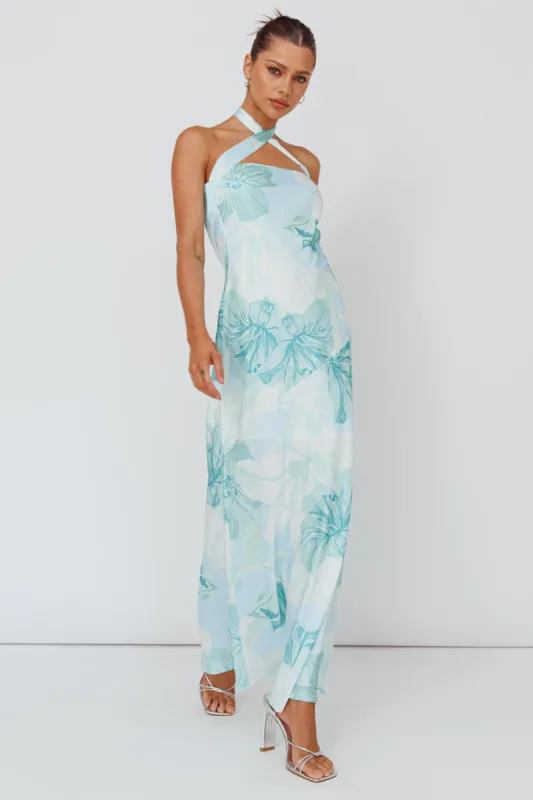 Jacquelynne Halter Cowl Back Maxi Dress Mint sold by Selfie Leslie