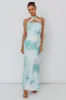 Jacquelynne Halter Cowl Back Maxi Dress Mint sold by Selfie Leslie
